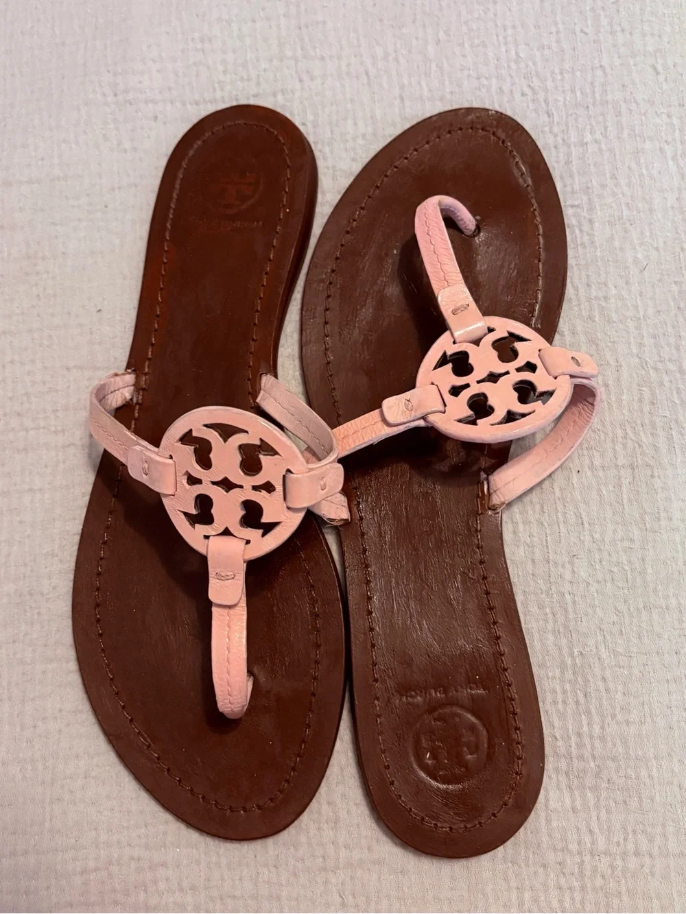 Tory Burch Miller Pink/ Brown Woman’s Sandals Size 8.5
